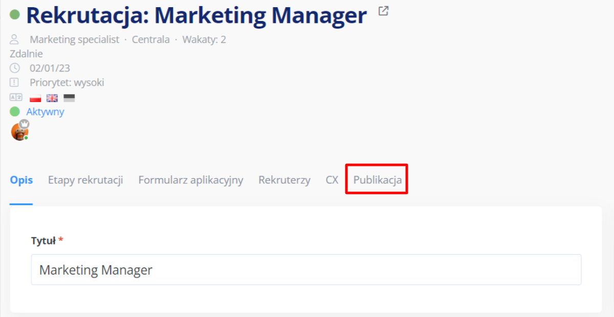 Publikacja ogłoszeń zewnętrzna