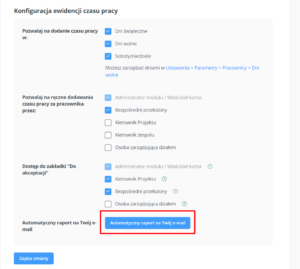 Konfiguracja raportu automatycznego
